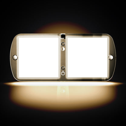 Leisure LED 12V RV LED Double Dome Light Multi-Color Touch Dimmer Switch Frosted Lens 7 Inch (Chrome)