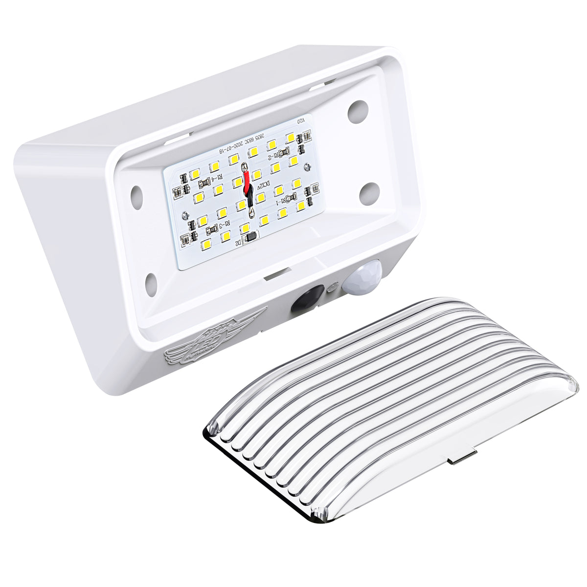 Leisure LED 12V RV Exterior LED Porch Light Cool White with Switch Amber Lens Motion Sensor 6 Inch (White)
