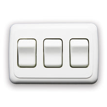 Leisure Coachworks 12V RV Contemporary Triple SPST On Off Switch with Bezel 4.18 Inch x 2.83 Inch x 1.22 Inch (White)