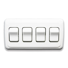 Leisure Coachworks 12V RV Contemporary Quadruple SPST On Off Switch with Bezel 5.32 Inch x 2.83 Inch x 1.22 Inch (White)