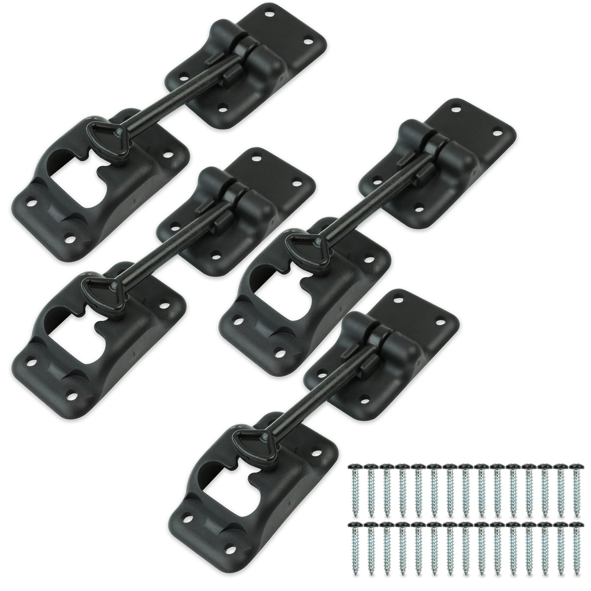 Leisure Coachworks RV Baggage Door Catch Holds Compartment Doors Open T Style 4 Inch (Black)