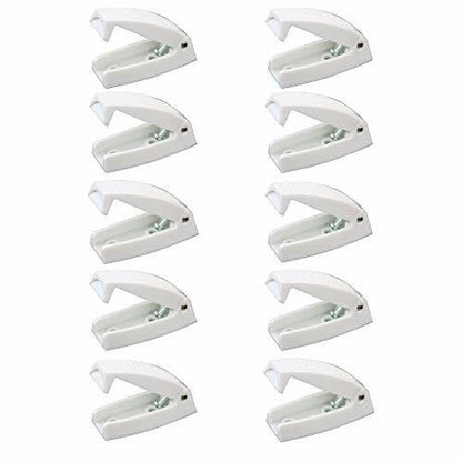 Leisure Coachworks 10 Pack White - Baggage Door Catch - Clip - Holder - for RV, Trailer, Camper, Motor Home Baggage Doors 10-Pack, White