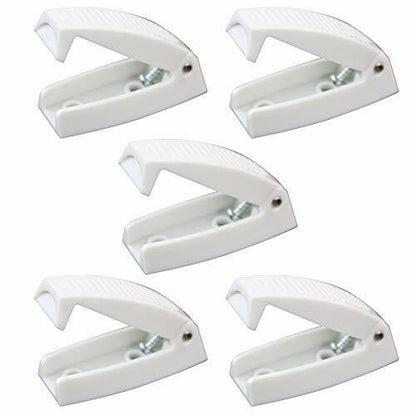 Leisure Coachworks 5 Pack White - Baggage Door Catch - Clip - Holder - for RV, Trailer, Camper, Motor Home Baggage Doors 5-Pack, White