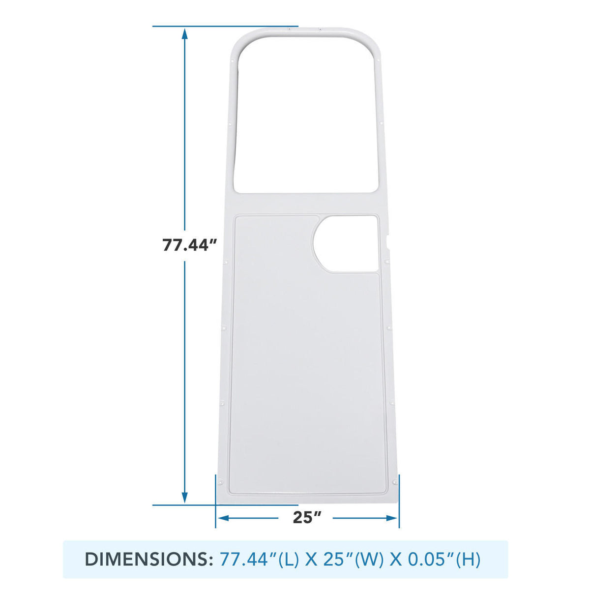 Leisure Coachworks Alfa / Atwood / Challenger Entry Door Inner Liner White 25" 