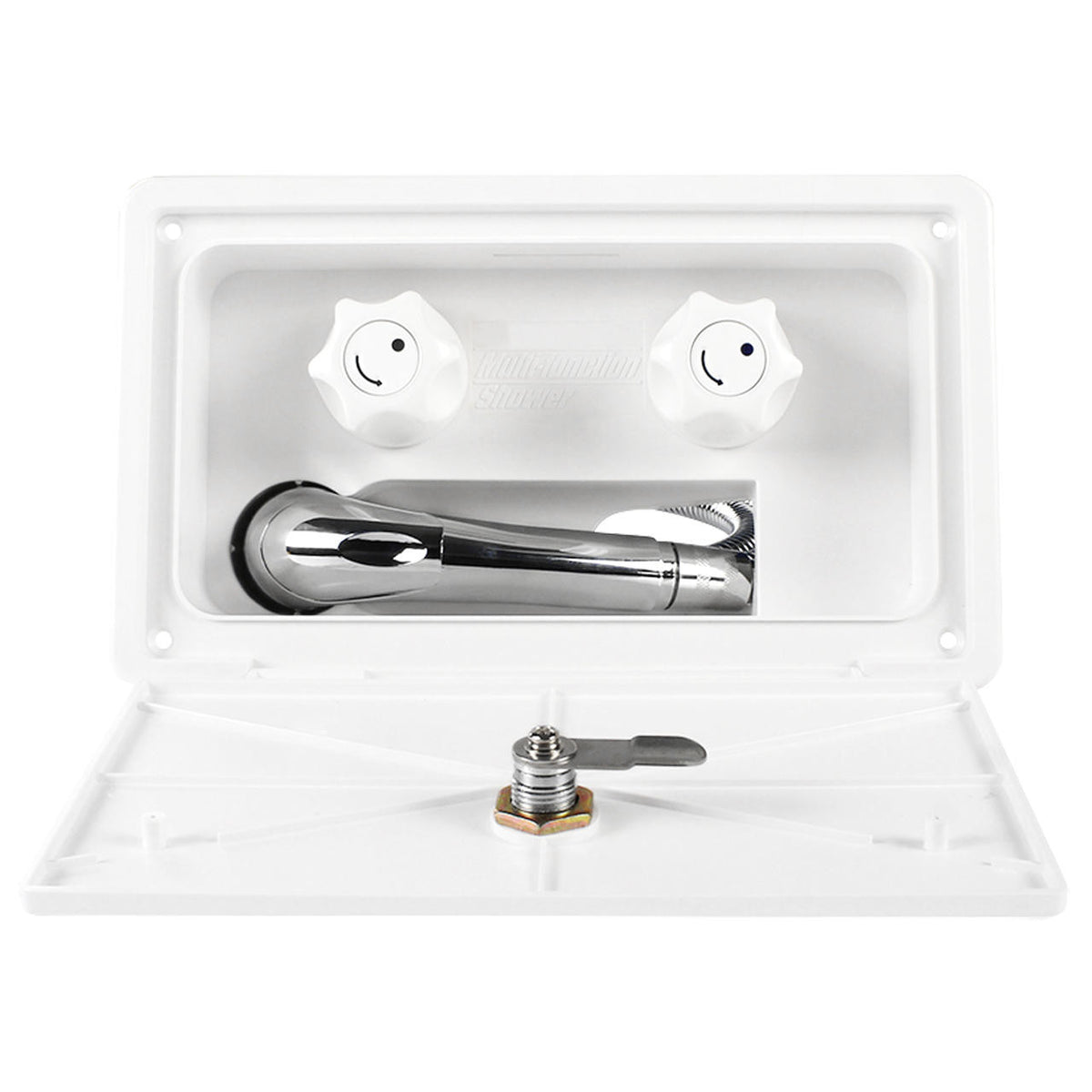 Leisure Coachworks RV Exterior Shower Box Kit Cowboy Shower Outside Faucet with Lock