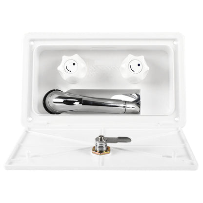Leisure Coachworks RV Exterior Shower Box Kit Cowboy Shower Outside Faucet with Lock