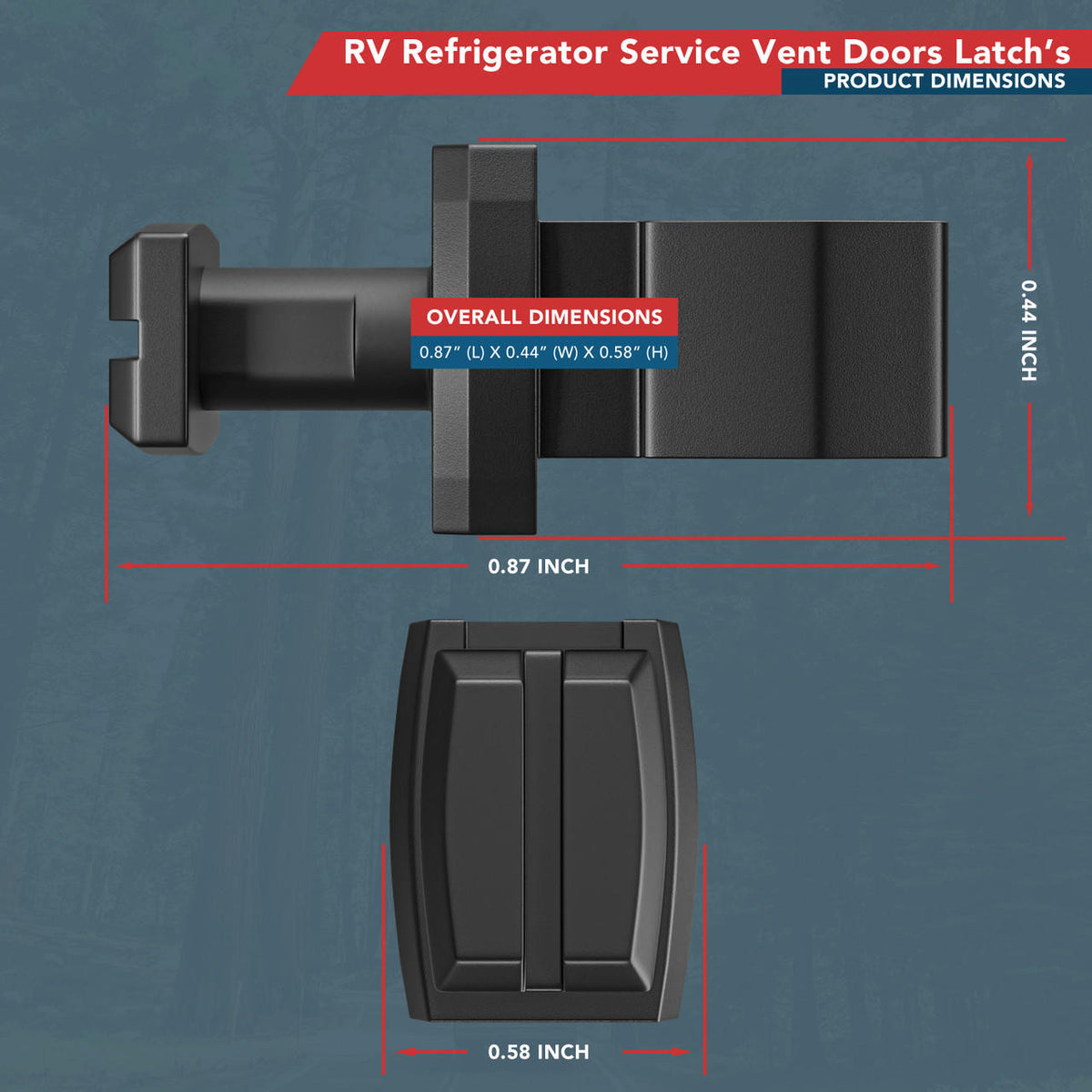Leisure Coachworks RV Refrigerator Clip Latch Replacement for Service Vent Doors and Converter Doors, (Black) 