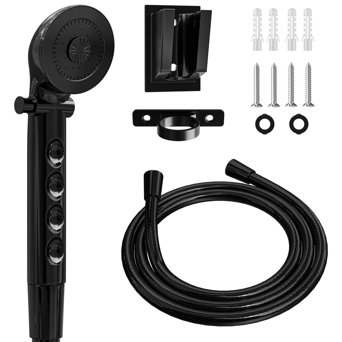 Leisure Coachworks RV Shower Head with Hose ABS Outdoor RV Shower Hose Kit Replacement with ON/OFF Switch for RV, Trailer, Campers, Motorhomes, Fifth Wheels, Boats (Black) 