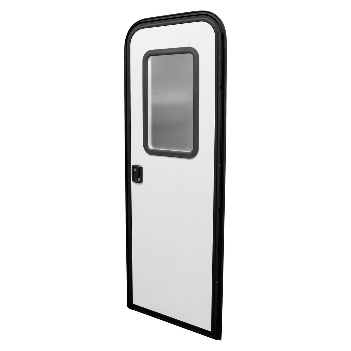  Leisure Coachworks RV Trailer Entry Door White Skin Black Frame 