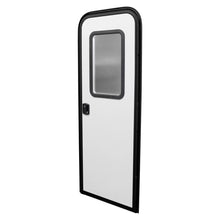  Leisure Coachworks RV Trailer Entry Door White Skin Black Frame 