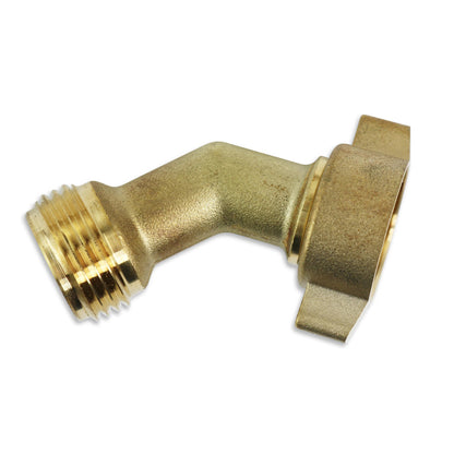 Leisure Coachworks RV Travel Trailer 45 Degree Hose Elbow RV Water Intake Fitting Solid Brass 3/4