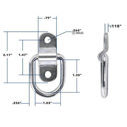 Leisure Coachworks Stainless Steel D Ring Tie Down Anchors 3,500 Capacity