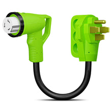 Leisure Cords 12" 90-Degree Dogbone RV Adapter 50 Amp Male and 50 Amp Female with Twist Lock and LED Power indicator (50 Amp Male - 50 Amp Female Twist) 