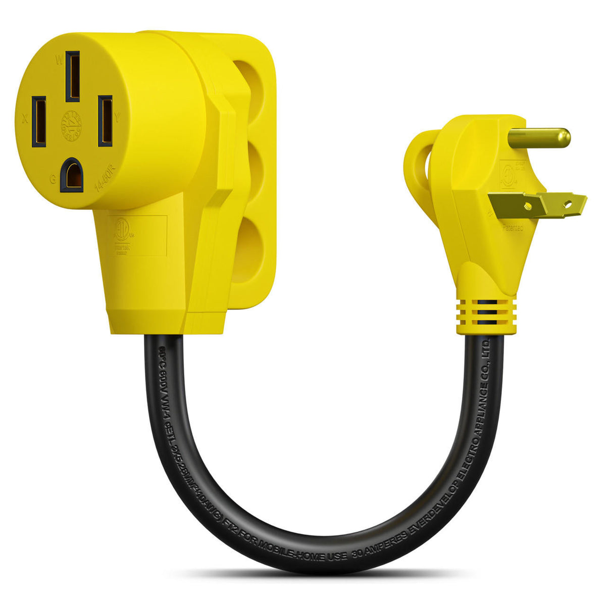 Leisure Cords 30 Amp Male to 50 Amp Female 12" Dogbone Adapter RV Camper Electrical Converter Cord Cable 