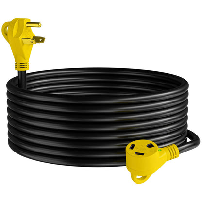 Leisure Cords 30 amp RV Power Extension Cord with LED Power indictor - 30 Amp Male to 30 Amp Female Standard Plug 30 Foot 