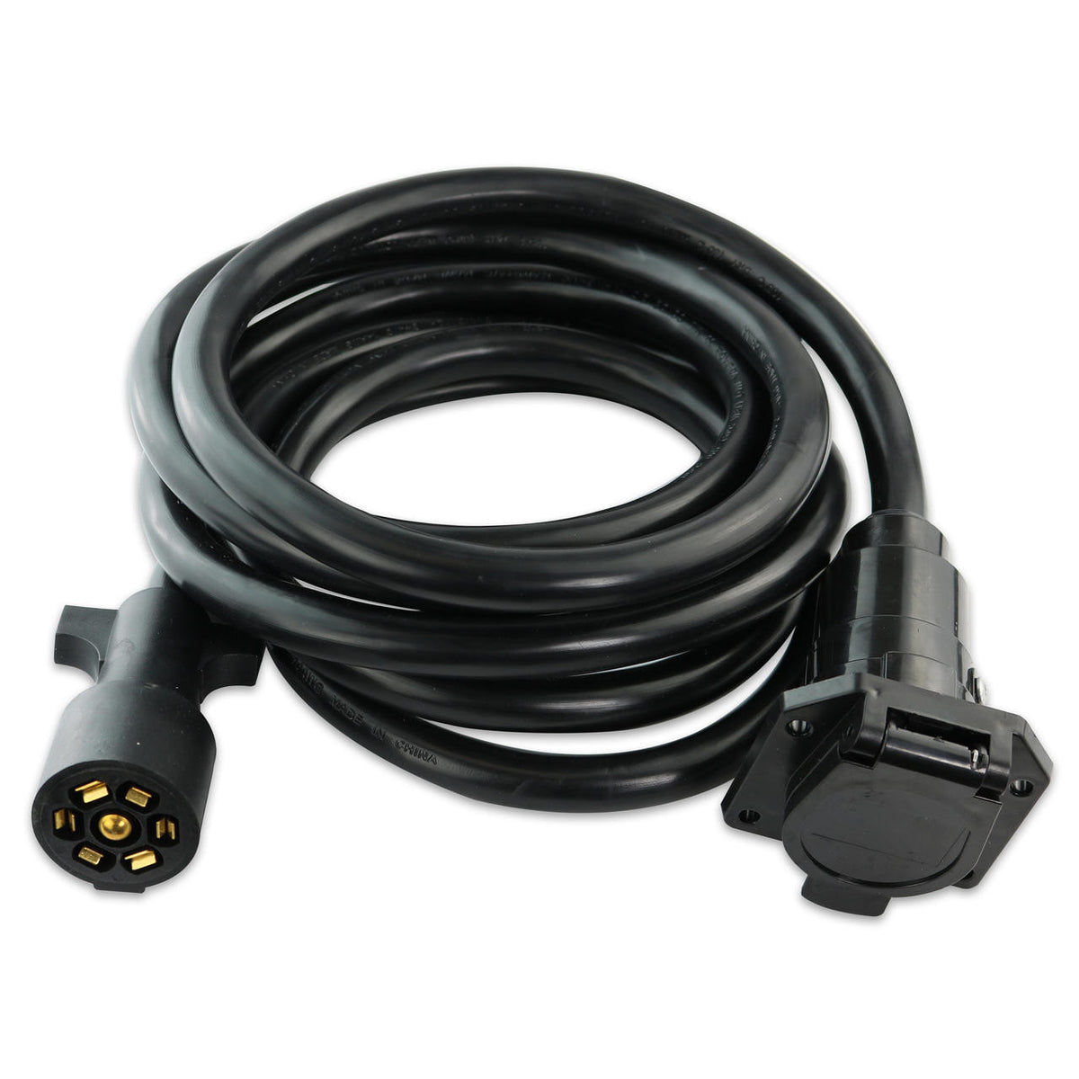 Leisure Cords 7 Way Inline Extension Cord with Weatherproof Double Prongs Connector 12 Feet