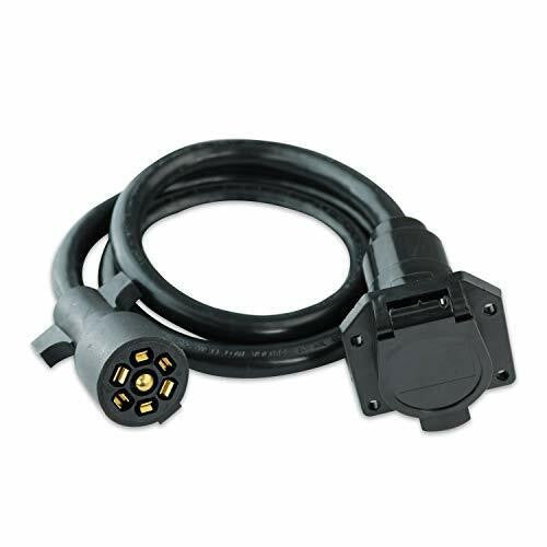 Leisure Cords 7 Way Inline Extension Cord with Weatherproof Double Prongs Connector 4 Feet
