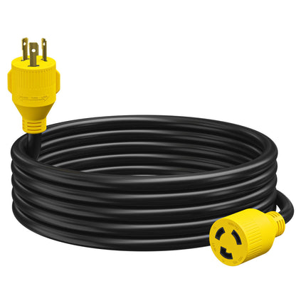 Leisure Cords Gen RV 30 Amp Generator Cord, 3-Prong 10 Gauge Heavy Duty L5-30 Male Generator Power Cord Up to 3750W 
