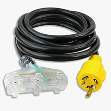 Leisure Cords Gen RV 30 Amp to 15 Amp Tri-Outlet 3-Prong Generator Power Cord, 10 Gauge Heavy Duty L5-30 to 3X 5-15R Up to 3750W
