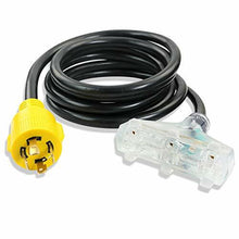 Leisure Cords Gen RV 30 Amp to 15 Amp Tri-Outlet 4-Prong Generator Power Cord, 10 Gauge Heavy Duty L14-30 to 3X 5-15R 125/250V 7500W