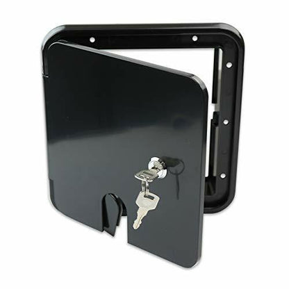 Leisure Cords RV Camper Trailer Motorhome Power Cord Hatch Electrical Access Door Black-1803SB
