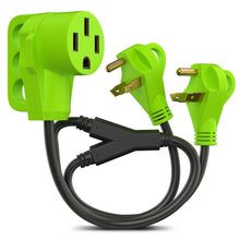 Leisure Cords RV Y Adapter Cord 50 Amp Female Plug to Two 30 Amp Male 24" with Handle 