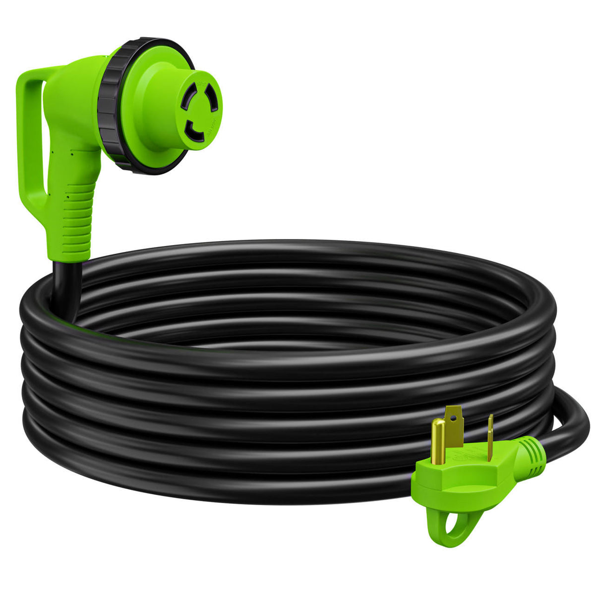 Leisure Cords Twist Lock RV 30 amp Power Cord with LED Power indictor - 30 Amp Male to 30 Amp 90 Degree Female Locking Plug 15 Foot 