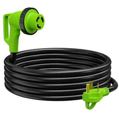 Leisure Cords Twist Lock RV 30 amp Power Cord with LED Power indictor - 30 Amp Male to 30 Amp 90 Degree Female Locking Plug 15 Foot 