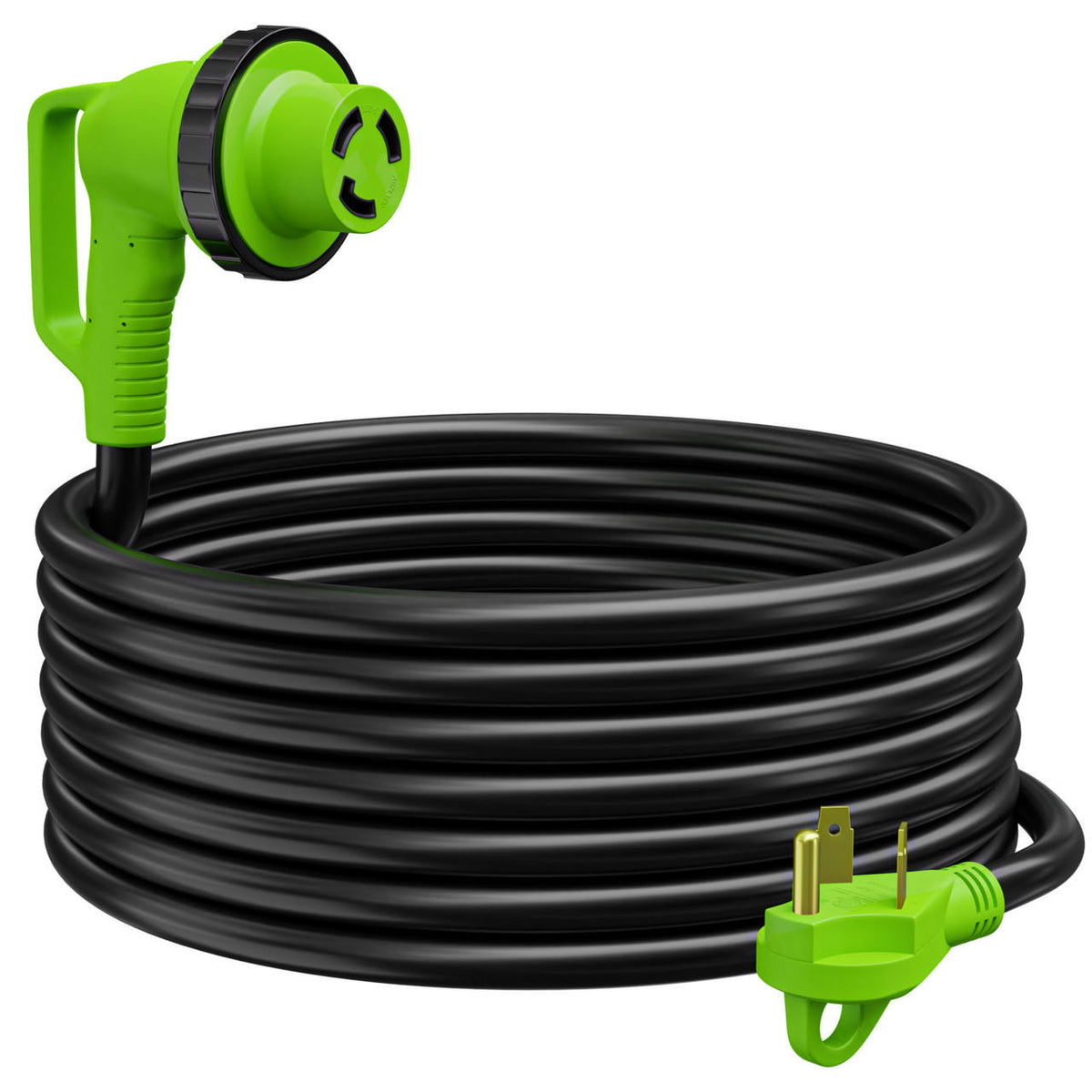 Leisure Cords Twist Lock RV 30 amp Power Cord with LED Power indictor - 30 Amp Male to 30 Amp 90 Degree Female Locking Plug 25 Foot 