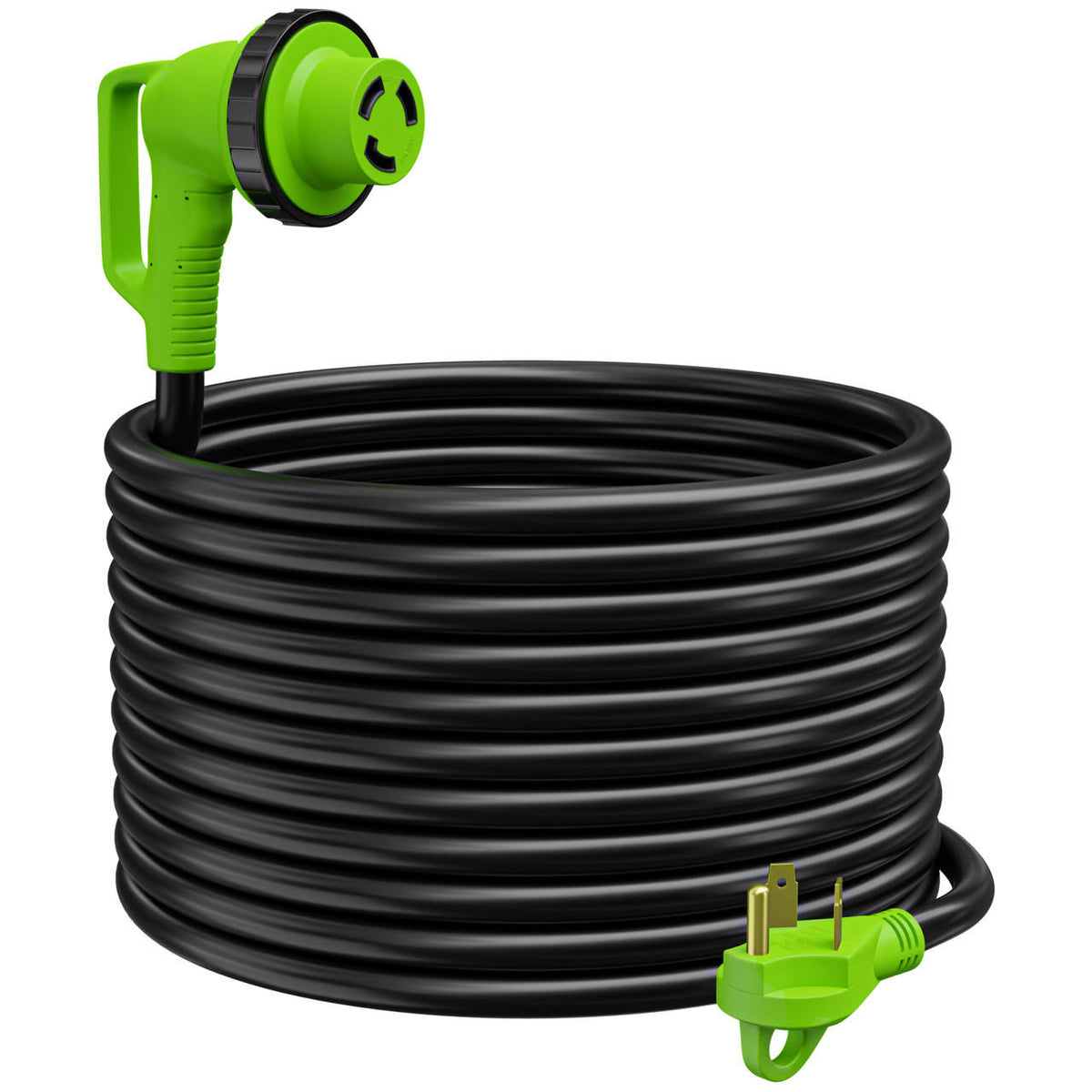 Leisure Cords Twist Lock RV 30 amp Power Cord with LED Power indictor - 30 Amp Male to 30 Amp 90 Degree Female Locking Plug 50 Foot 