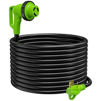 Leisure Cords Twist Lock RV 30 amp Power Cord with LED Power indictor - 30 Amp Male to 30 Amp 90 Degree Female Locking Plug 50 Foot 
