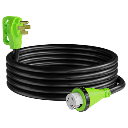Leisure Cords Twist Lock RV 50 amp Power Cord with LED Power indictor - 50 Amp Male to 50 Amp Female Locking Plug 15 Foot 