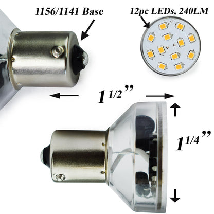Leisure LED 1156 LED Spot Light Bulb 1156 1139 1141 1383 275 Lumen Short Neck RV Trailer Motorhome