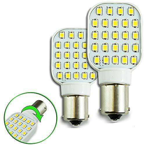 Leisure LED 1156 Rotating Light Bulb 300 Lumen 1141 1156 Wedge RV Interior LED Light 24-SMD Camper Trailer Lamp Bulb 10-24V