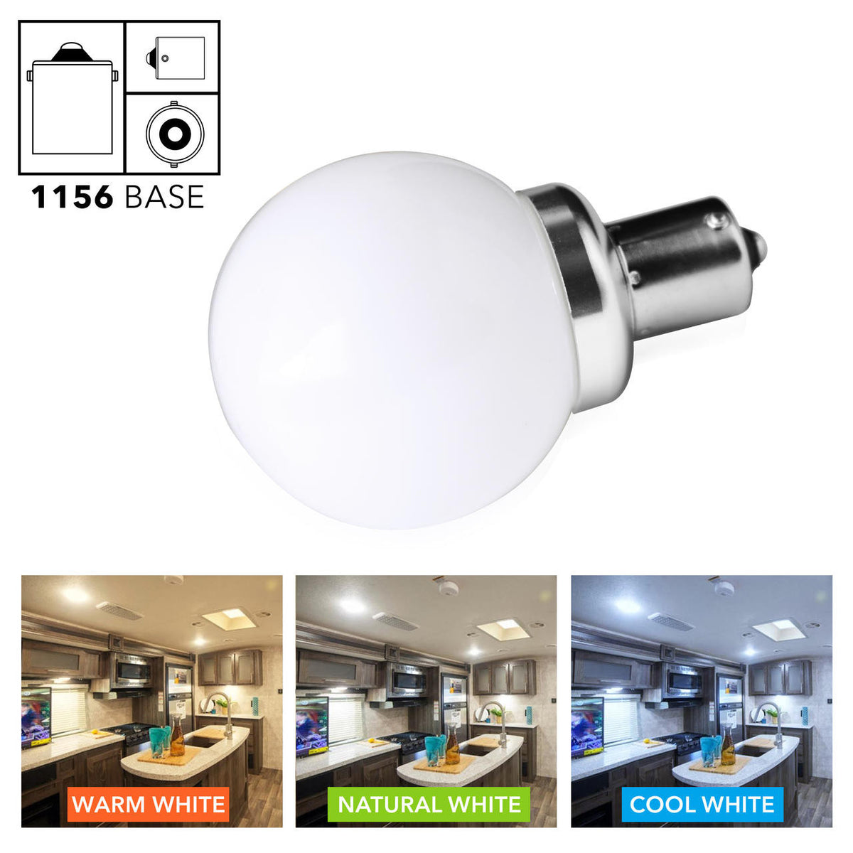 Leisure LED 12V RV Led Light Bulbs BA15s 20-99/1141 1156 12V Vanity Replacement Bulbs for 5th Wheel Camper Trailer Motorhomes Marine Boat Interior Light Bulb 3 Pack