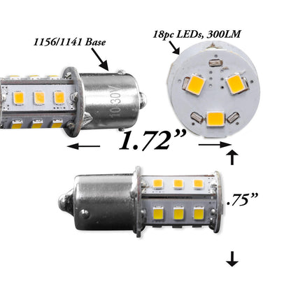 Leisure LED 18SMD 12 Volt Replacement LED Bulb, 12V 1141/1156 Interior Lighting RV Light Bulbs for Trailer Motorhome 5th Wheel, Marine Boat Dome Light Replacement