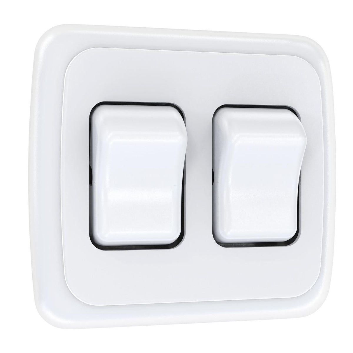  Leisure LED Contemporary Double SPST On-Off Switch with Bezel, 12-Volt, for RV, Trailer, Camper 