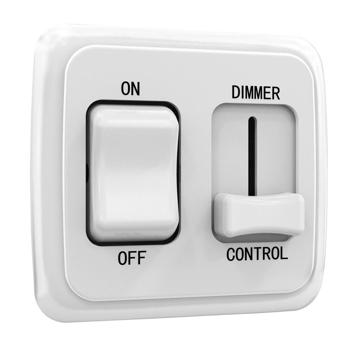 Leisure LED Contemporary On-Off Toggle with Large High Side Dimmer Switch, 12-Volt, for RV, Trailer, Camper