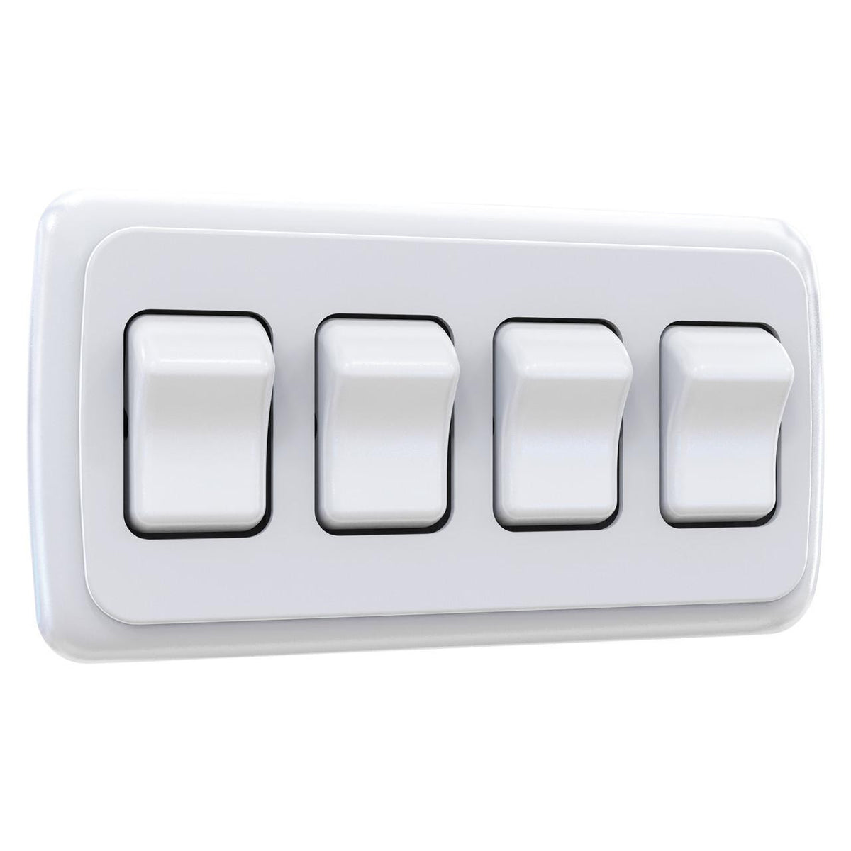  Leisure LED Contemporary Quadruple SPST On-Off Switch with Bezel, 12-Volt, for RV, Trailer, Camper 