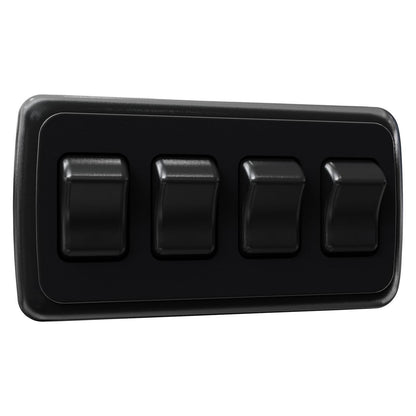  Leisure LED Contemporary Quadruple SPST On-Off Switch with Bezel, 12-Volt, for RV, Trailer, Camper 