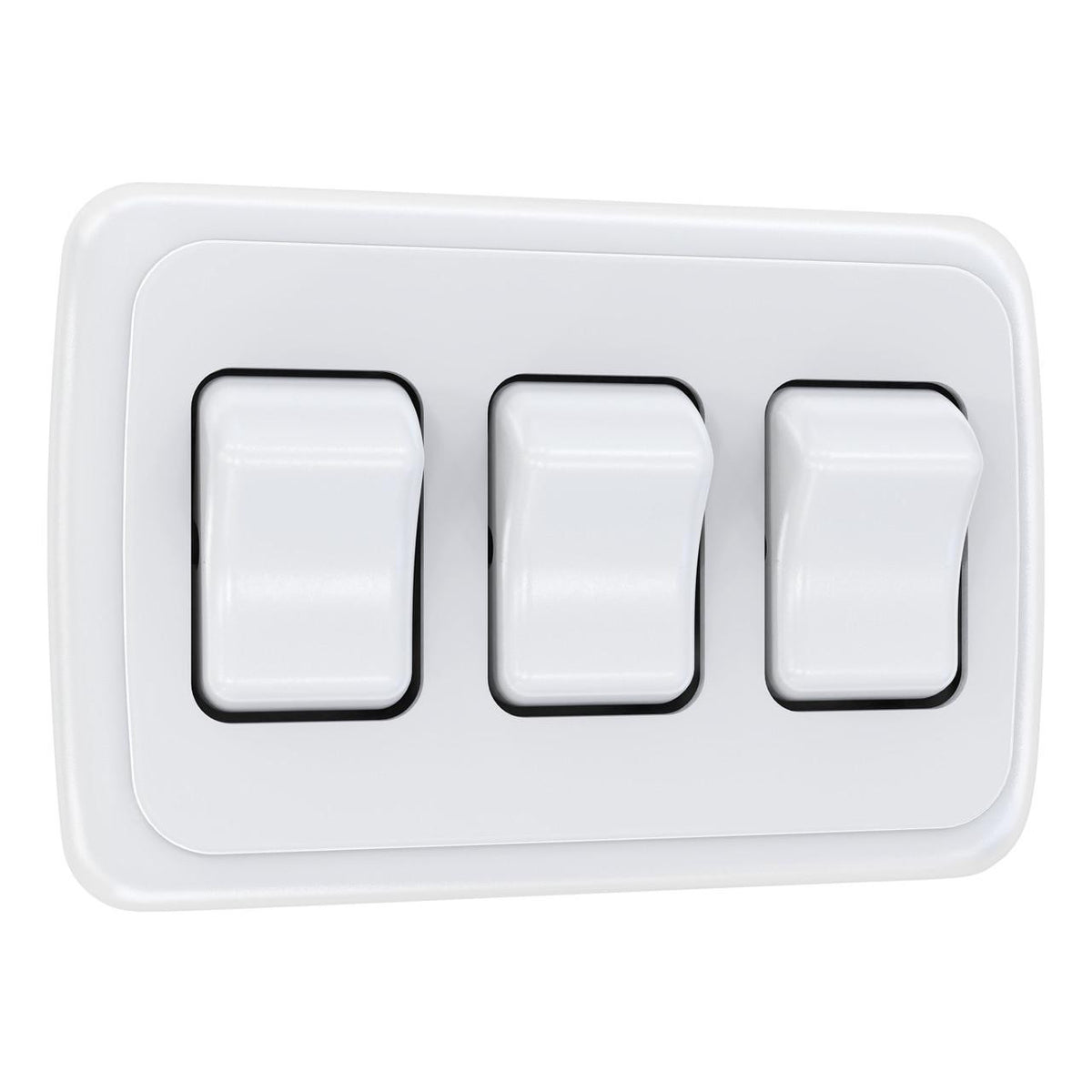  Leisure LED Contemporary Triple SPST On-Off Switch with Bezel, 12-Volt, for RV, Trailer, Camper 