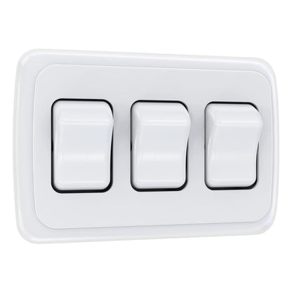  Leisure LED Contemporary Triple SPST On-Off Switch with Bezel, 12-Volt, for RV, Trailer, Camper 