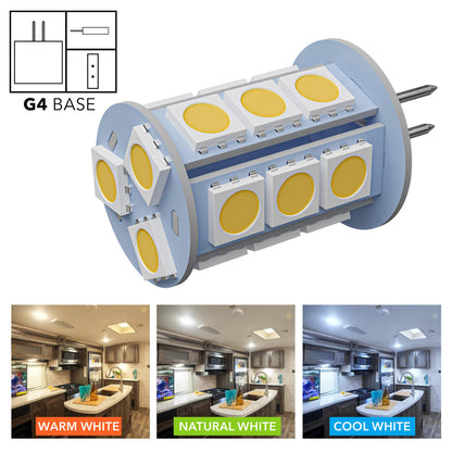  Leisure LED G4 LED Bulbs JC Bi-Pin base 18 LED Light Bulbs 2W AC/DC 12V 20W-30W T3 Halogen Bulb Replacement RV Camper Trailer Motorhome 5th Wheel and Marine Boat 