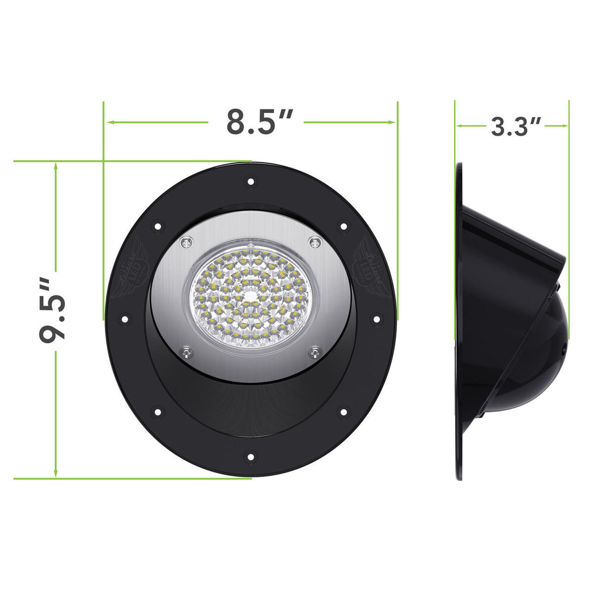 Leisure LED LED RV Exterior Round Recessed Mount Porch Utility 12v 1100 Lumen Warrior Flood Lighting Fixture