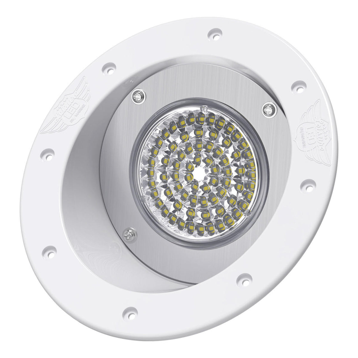 Leisure LED LED RV Exterior Round Recessed Mount Porch Utility 12v 1100 Lumen Warrior Flood Lighting Fixture