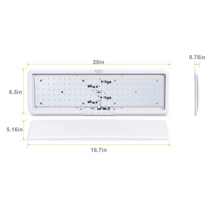 Leisure LED LED RV LED Ceiling Interior Light Fixture 1450 Lumen with Touch Dimmer Switch 12V 20 x 6 Natural White 4000-4500K With White Trim