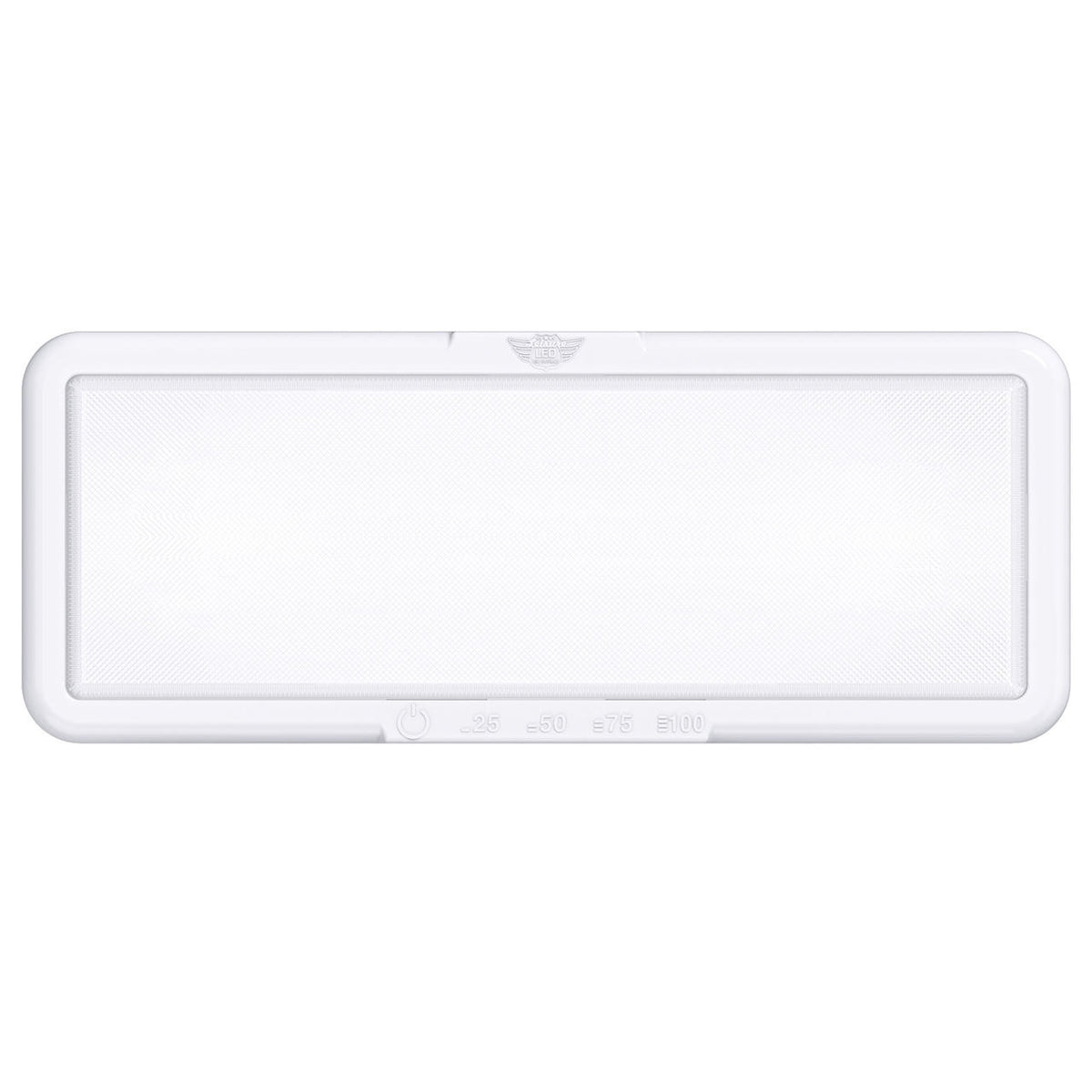Leisure LED LED RV LED Ceiling Interior Light Fixture 950 Lumen with Touch Dimmer Switch 12V 14 x 5.5 Natural White 4000-4500K With White Trim