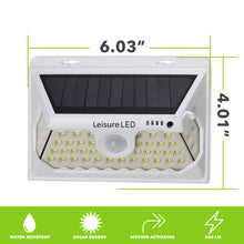 Leisure LED LED Wall Solar Light Outdoor 46 Security Lighting Nightlight with Motion Sensor Detector