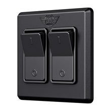 Leisure LED Modern Double SPST On-Off Switch with Bezel, 12-Volt, for RV, Trailer, Camper, with Label Sticker