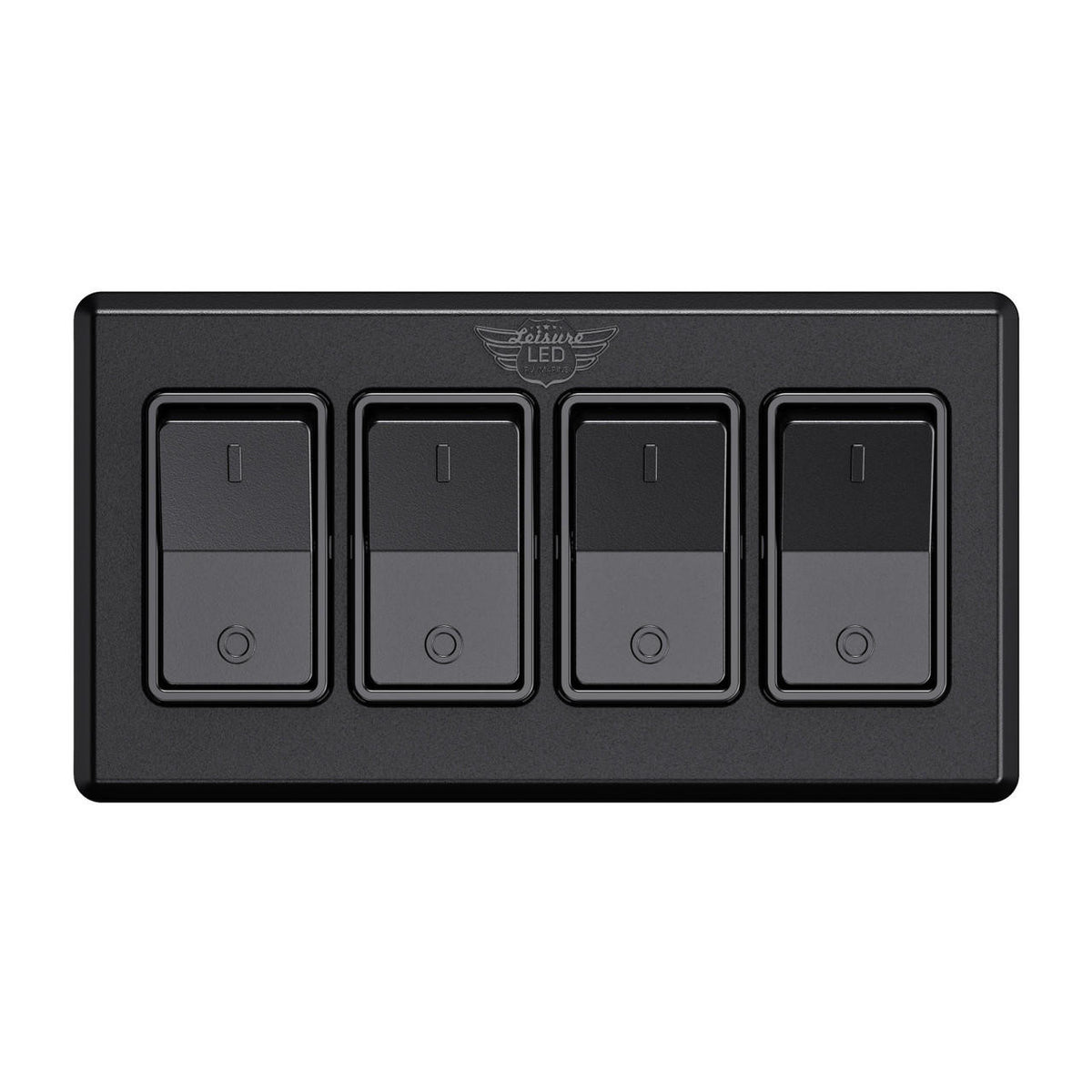 Leisure LED Modern Quadruple SPST On-Off Switch with Bezel, 12-Volt, for RV, Trailer, Camper, with Label Sticker